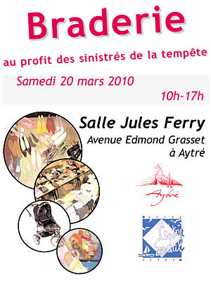 illustration de grande braderie  Aytr au bnfice des sinistrs, samedi 20 mars 2010