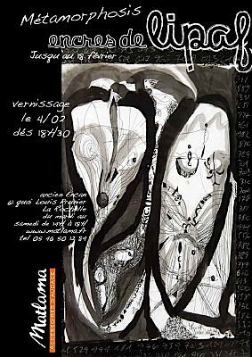 illustration de La Rochelle - exposition : Metamorphosis, encres de Lipaf chez Matlama