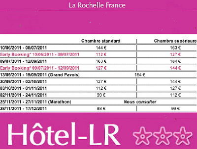 illustration de Htel La Rochelle : tarifs Hotel-LR et early booking pour juin 2011 !