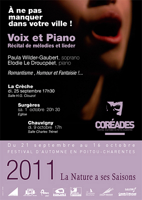 illustration de Concert  Surgres : voix et piano, samedi 1er octobre 2011