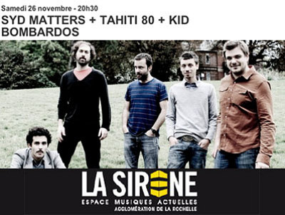 illustration de Concert  La Rochelle : plateau pop-folk avec Syd Matters, samedi 26 novembre 2011