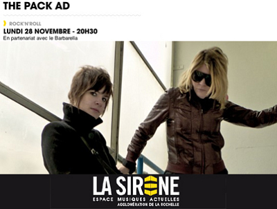 illustration de Concert du lundi  La Rochelle : The Pack Ad au Barbarella le 28 novembre  20h30 !
