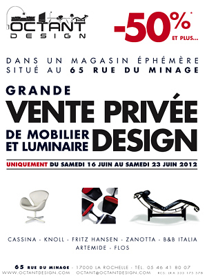 illustration de La Rochelle : mobilier et luminaire design, grande vente privée jusqu'au samedi 23 juin 2012 !