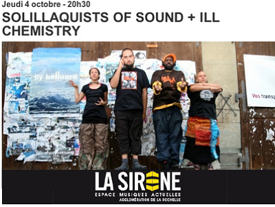 illustration de La Rochelle concerts : Solillaquists Of Sound - Ill Chemistry, jeudi 4 octobre 2012