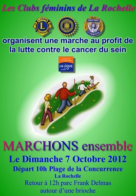illustration de La Rochelle : marche au profit de la lutte contre le cancer, dimanche 7 octobre  10h