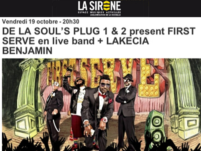 illustration de La Rochelle : De La Soul, en vraie, en live  La Sirne, vendredi 19 octobre 2012 !!!
