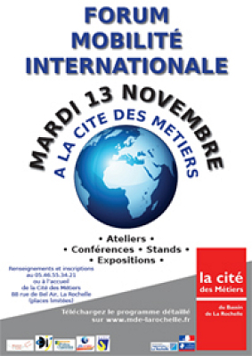 illustration de La Rochelle emploi : forum de la mobilit internationale, mardi 13 novembre 9h - 17h