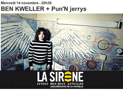illustration de La Rochelle : Ben Kweller en concert, 1er partie Pun N' Jerrys, mercredi 14 novembre 2012