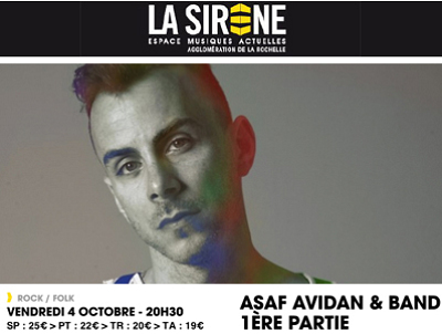illustration de La Rochelle : Asaf Avidan en concert  La Sirne le 4 octobre 2013, billetterie ouverte !