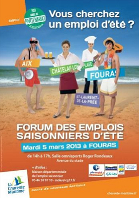 illustration de Fouras : 4e forum de l'emploi saisonnier en Charente-Maritime, mardi 5 mars 2013