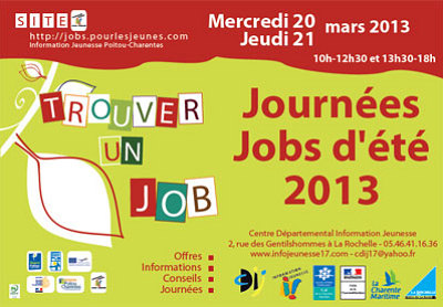 illustration de La Rochelle : journes jobs d't au CDIJ, mercredi 20 et jeudi 21 mars 2013