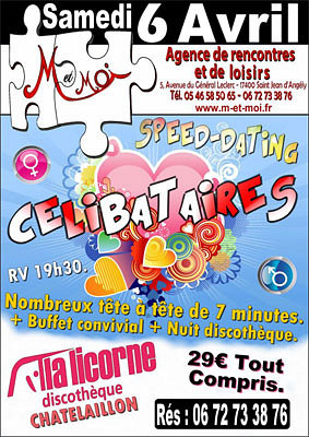 illustration de La Rochelle - Chtelaillon : soire speed dating et clubbing pour les clibataires, samedi 6 avril 2013