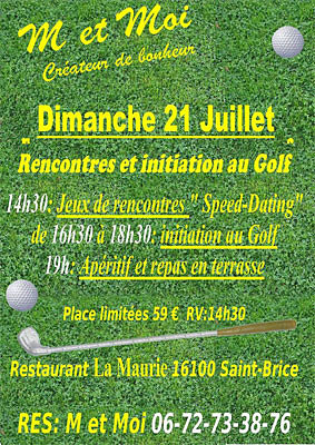 illustration de Charente-Maritime - Charente : speed-dating et initiation golf, journe pour les clibataires, dimanche 21 juillet