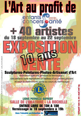 illustration de La Rochelle : l'art au profit de la lutte contre le cancer des enfants avec le Lions Club du 18 au 22 septembre 2013