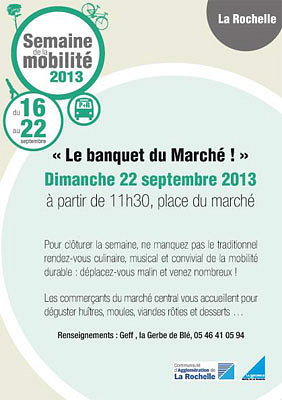 illustration de La Rochelle : le banquet du march en clture de la semaine de la mobilit, dimanche 22 septembre 2013