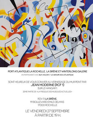 illustration de Vernissage  La Rochelle : Port Atlantique - La Sirne, mur peint par  Jean Moderne RCF1, vendredi 27 septembre 2013