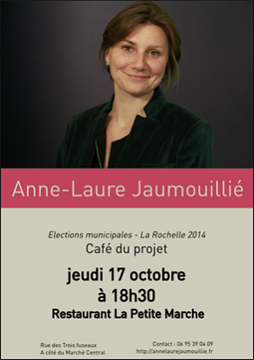 illustration de Primaire P.S  La Rochelle : Anne-Laure Jaumouilli, parrainages runis et 1er caf du projet, jeudi 17 octobre 2013