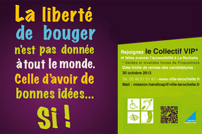 illustration de La Rochelle plus accessible : cration du collectif VIP valides - invalides, candidatez jusqu'au 30 octobre 2013 !