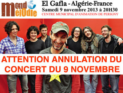 illustration de La Rochelle Agglo - Prigny : ANNULATION du concert El Gafla  du samedi 9 novembre 2013