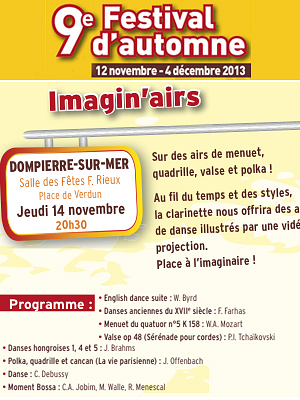 illustration de La Rochelle Agglo :  clarinettes et vido-projections  Dompierre-sur-Mer, jeudi 14 novembre 2013