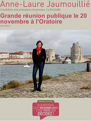 illustration de Primaire socialiste  La Rochelle : grande runion publique d'Anne-Laure Jaumouilli, mercredi 20 novembre 2013 ; caf du projet jeudi 21