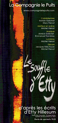 illustration de Label'Vie propose  La Rochelle : le souffle d'Etty, spectacle humaniste la Cie le puits, vend. 29 et sa. 30 novembre 2013