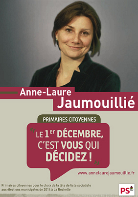 illustration de La Rochelle - Primaire citoyenne : rendez-vous de fin de campagne pour Anne-Laure Jaumouilli, vendredi 29 novembre 2013