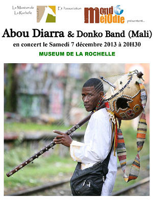 illustration de Concert n'goni, blues & folk  au Musum de La Rochelle avec Abou Diarra et le Donko Band, samedi 7 dcembre 2013