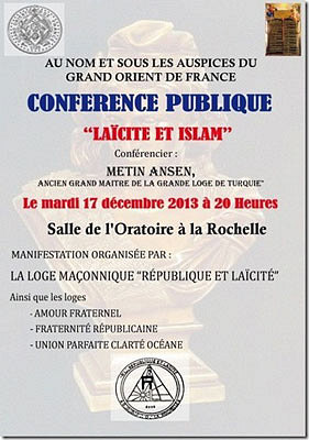 illustration de Lacit et Islam : confrence  la Rochelle avec le GODF, mardi 17 dcembre 2013