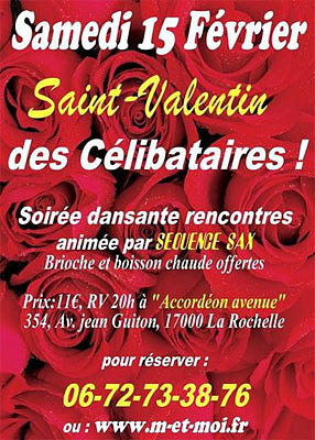 illustration de La Rochelle : Saint Valentin des clibataires, soire dansante, samedi 15 fvrier 2014