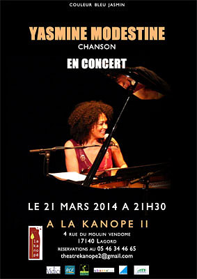 illustration de La Rochelle - Lagord : pop folk avec Yasmine Modestine  la Kanop, vendredi 21 mars 2014