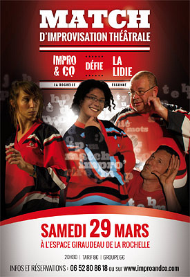 illustration de La Rochelle : match d'improvisation thtrale, Impro & Co reoit la Lidie de l'Essonne, samedi 29 mars