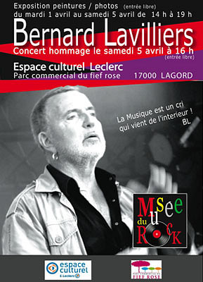 illustration de Agglo La Rochelle - Lagord : hommage  Bernard Lavilliers du 1er au 5 avril ; vernissage-concert samedi 5-04-2014