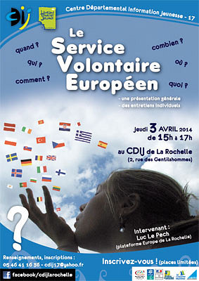 illustration de Service volontaire européen : info au CDJI de La Rochelle, jeudi 3 avril 2014
