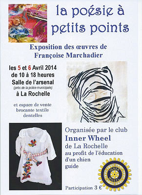 illustration de Rotary  - Inner Wheel La Rochelle : ouvrages textiles de Franoise Marchadier, exposition 5 et 6 avril 2014