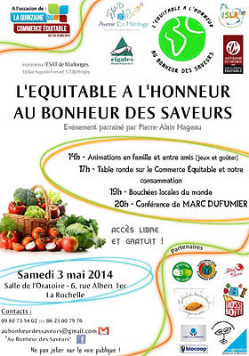 illustration de La Rochelle : l'équitable à l'honneur, au bonheur des saveurs, samedi 3 mai 2014