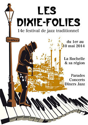 illustration de La Rochelle, Marsilly, La Jarrie : ouverture du festival de jazz Dixie Folies ; programme des 1er et 2 mai 2014