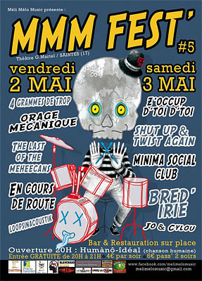 illustration de 5e festival MMM Fest  Saintes avec Mli-Mlo Music vendredi 2 et samedi 3 mai 2014