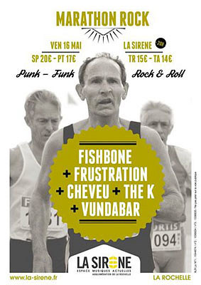illustration de Marathon rock  La Rochelle : Fishnone ; Frustration ; Cheveu ; The K ; Vundabar  la Sirne, vendredi 16 mai 2014