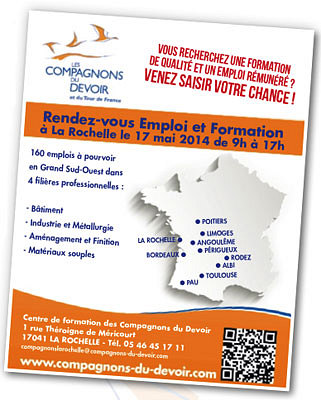 illustration de La Rochelle : rendez-vous emploi et formation chez les Compagnons du devoir, samedi 17 mai 2014