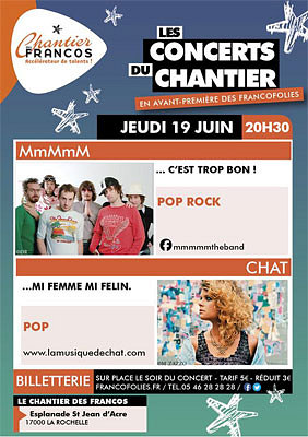 illustration de Chat et MmMmM en concert au Chantier des Francos de La Rochelle, jeudi 19 juin 2014