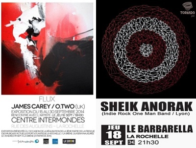 illustration de Jeudi 18 septembre 2014  La Rochelle : rencontre avec James Carey - O.Two au Centre Intermonde ; Sheik Anorak en concert au Barbarella