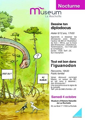 illustration de BD et nocturne avec Mazan au Museum d'histoire naturelle de La Rochelle, samedi 4 octobre 2014