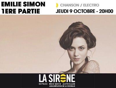 illustration de Chanson et lectro  La Rochelle : milie Simon en concert  La Rochelle, jeudi 9 octobre 2014
