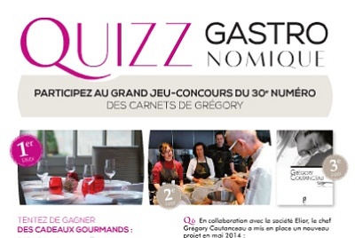 illustration de La Rochelle gastronomie : jeu-concours pour la 30e dition des Carnets de Grgory Coutanceau, jouez jusqu'au 30 octobre 2014 !
