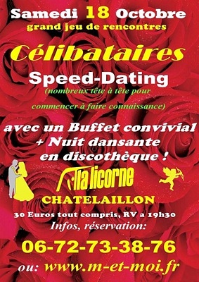 illustration de La Rochelle sud - Châtelaillon Plage : soirée speed dating et discothèque pour les célibataires, samedi 18 octobre 2014
