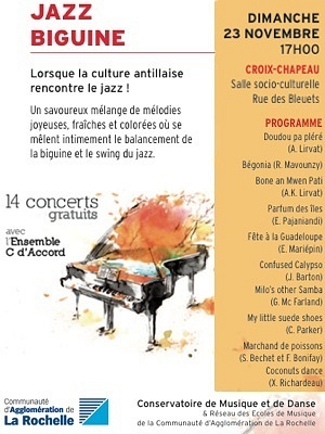 illustration de Agglo La Rochelle : jazz Biguine à Croix-Chapeau, dimanche 23 novembre 2014 à 17h
