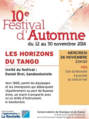 illustration de Agglo de La Rochelle : les horizons du tango, concert gratuit à Yves, mercredi 26 novembre 2014