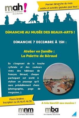 illustration de Un dimanche aux muses de La Rochelle : entre gratuite pour tous le 7 dcembre et atelier familial autour de la palette de Braud  15h au Mba