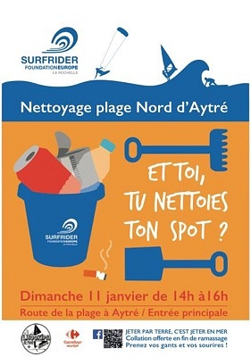 illustration de La Rochelle Anglo - Plage d'Aytr : nettoyage d'hiver avec la Surfrider Fondation, dimanche 11 janvier 2015 de 14h  16h